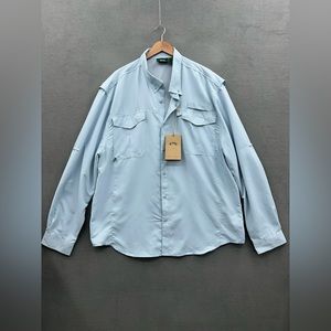 Stillwater Supply Co Fishing Shirt Mens Size 2XL Sky Blue UPF 40+ NWT